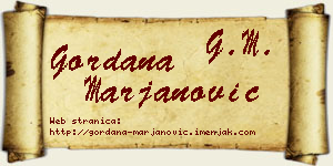 Gordana Marjanović vizit kartica